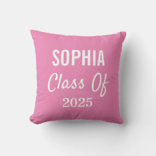 Abschluss-Klasse 2025 rosa Moderne Typografie Kissen