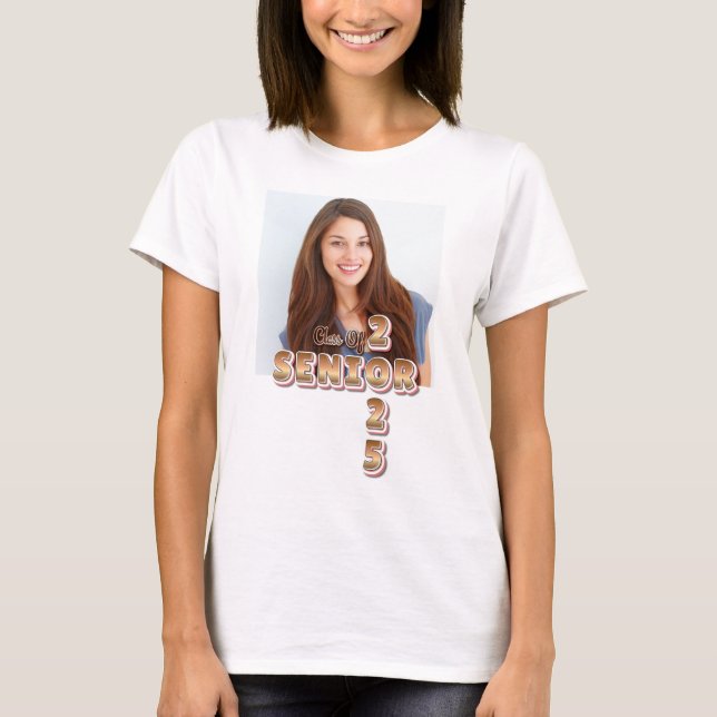 Abschluss-Klasse 2025 Senior Graduate Foto T-Shirt (Vorderseite)