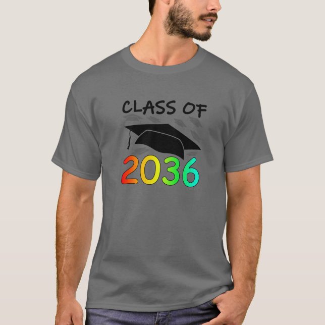 Abschluss-Klasse 2036 Handdruckfläche K -12. T-Shirt (Vorderseite)