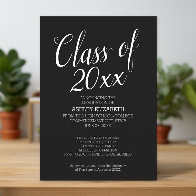 Abschluss - Klasse des Schwarz-weißen Mod-Party Einladung (Custom Graduation Announcement and Invitation)