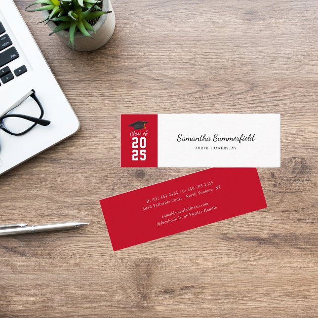 Abschluss-Klasse von 2025 Elegant Grad beim Aufruf Mini Visitenkarte (Graduation Class of 2025 Elegant Grad Calling Mini Business Card)