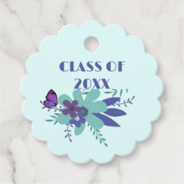 Abschluss-Klasse von 20XX Blumenblau Lila Geschenkanhänger