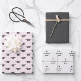 Abschluss-Klasse von 20XX Niedlich Chic Pink und B Geschenkpapier Set