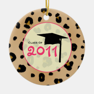 Abschluss-Klasse von Leopard-Druck 2011 u. Rosa Keramik Ornament