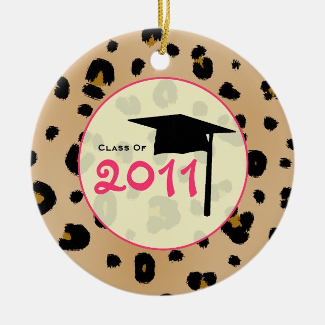 Abschluss-Klasse von Leopard-Druck 2011 u. Rosa Keramik Ornament (Vorne)