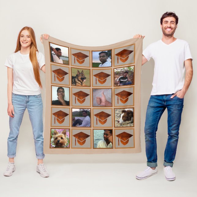 Abschluss Kupfer Graduate Keepake 10 Foto Fleecedecke (Beispiel)