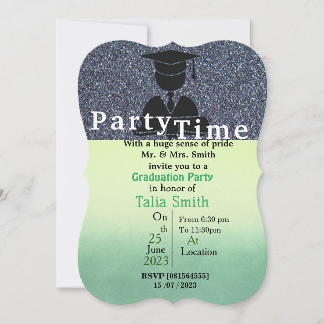 Abschluss Kuss Einladung (Vorderseite)