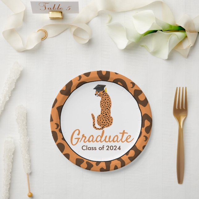 Abschluss Leopard-Papierplatte Pappteller (Hochzeit)