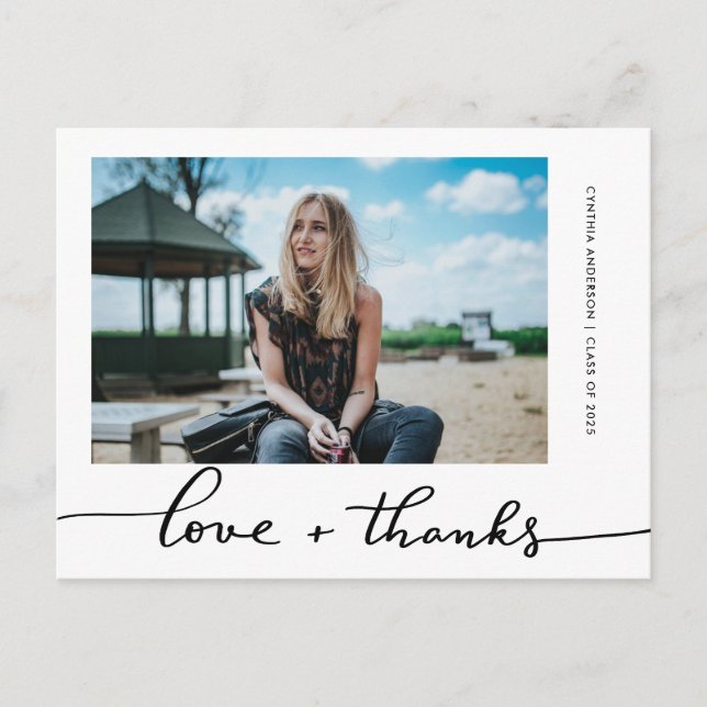 Abschluss Liebe und Dank an Script Grad Foto Postkarte (Vorderseite)
