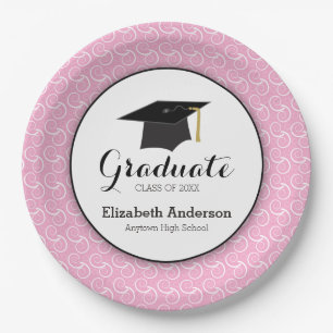 Abschluss Light Pink Abschlussfeier Pappteller