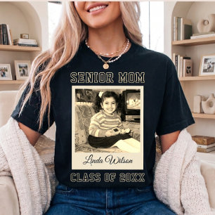 Abschluss-Mama benutzerdefiniertes Foto-Script-Nam T-Shirt