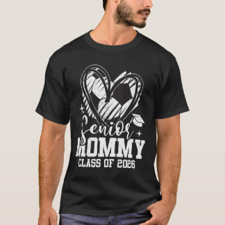 Abschluss-Mama Cl von 2026 Fußball-Abschluss Herz T-Shirt