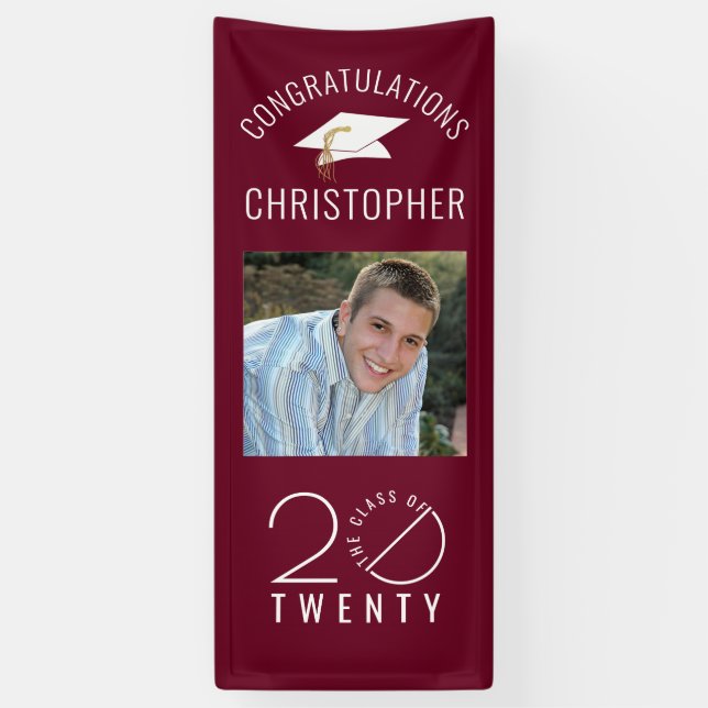 Abschluss Maroon Stylist Class Year Banner (Vertikal)