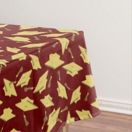 Abschluss Maroon und Gold Caps Tischdecke