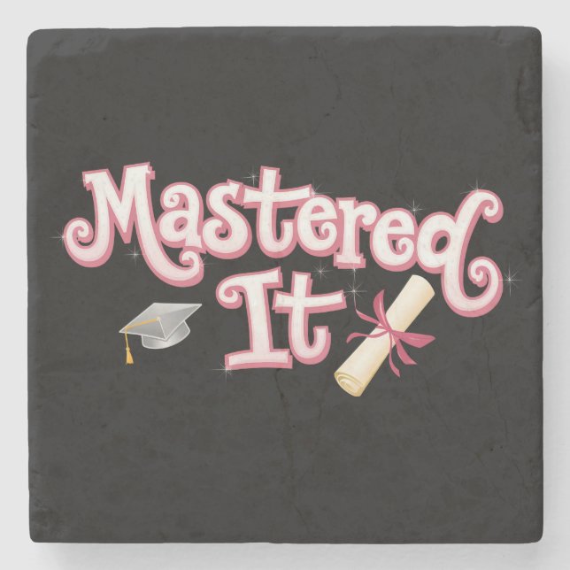 Abschluss Master-Abschluss Master-Absolvent Steinuntersetzer (Vorderseite)