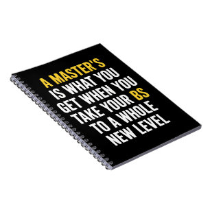 Abschluss Master-Grad lustige Humor Zitate Notizblock