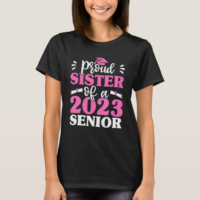 Abschluss Matching Family Stolz Sister of 2023 S T-Shirt (Vorderseite)