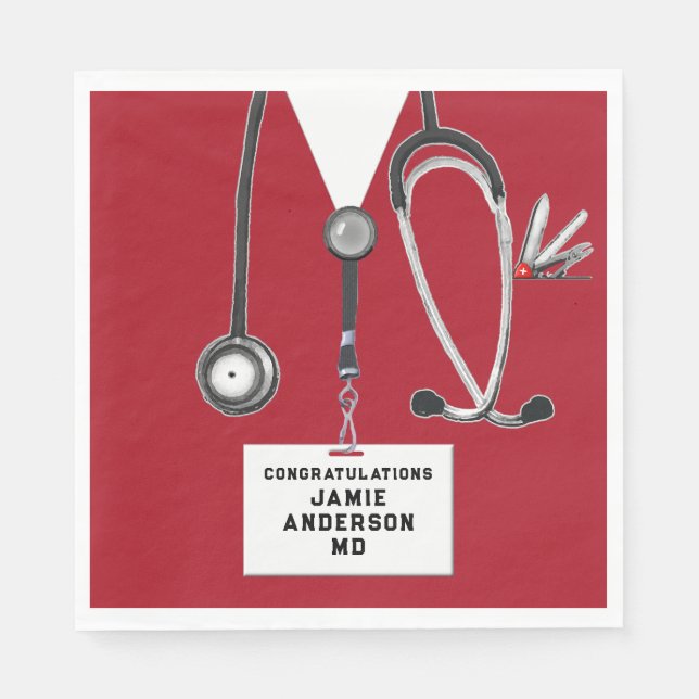 Abschluss Medizin Schule Napkins Serviette (Vorderseite)