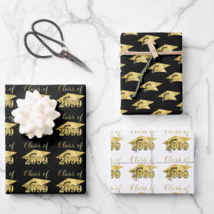 Abschluss Metallic Gold Jahrgangsfarbe Sonderfarbe Geschenkpapier Set