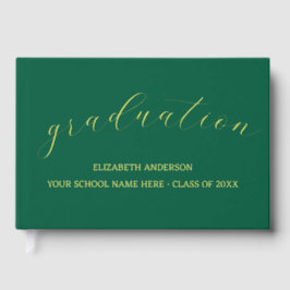 Abschluss Minimalistisch Green Gästebuch