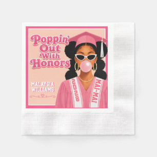 Abschluss mit Auszeichnung Pink Bubblegum Serviette
