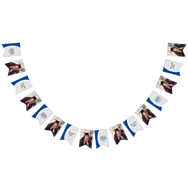 Abschluss mit blauem Rahmen für Foto Wimpelkette (Alle)