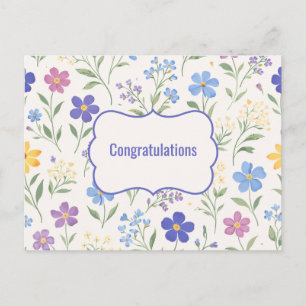 Abschluss mit Blumen Postkarte