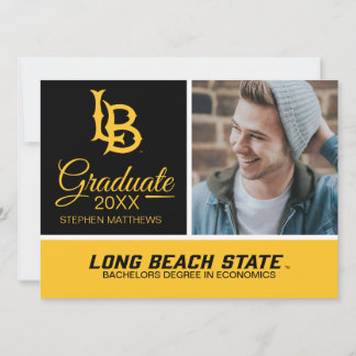 Abschluss mit dem Logo der Long Beach State Einladung