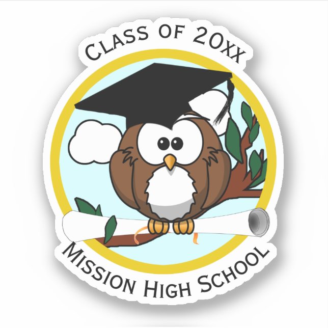 Abschluss mit Diplom Aufkleber (Vorderseite)