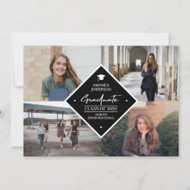 Abschluss moderne elegante Drehbuch 4 Foto Collage Ankündigung