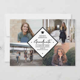 Abschluss moderne elegante Drehbuch 4 Foto Collage Ankündigung