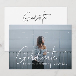 Abschluss Moderne Foto-Schrift Typografie elegant Einladung