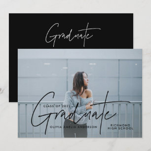 Abschluss Moderne Foto-Schrift Typografie elegant Einladung