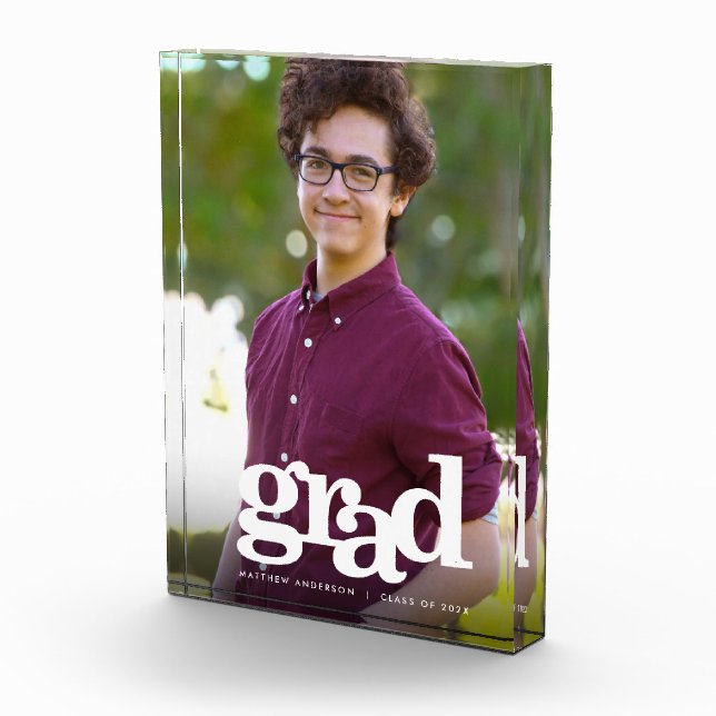 Abschluss Moderne, kühne Typografie Custom Keepake Fotoblock (Rechts)