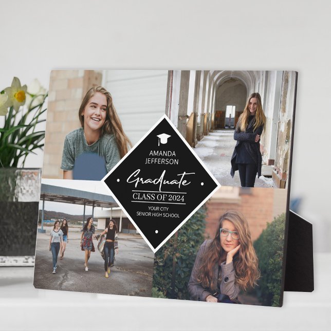 Abschluss Modernes, elegantes Skript 4 Foto Collag Fotoplatte (Von Creator hochgeladen)