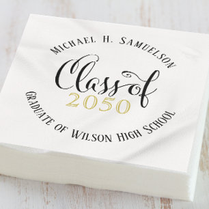 Abschluss Modernes Minimalistisches Script Gold Bl Serviette