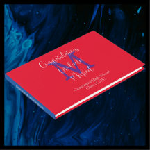Abschluss-Monogramm Scharlachrot Weiß Blau Anmelde