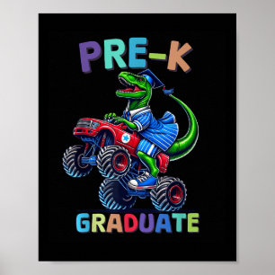 Abschluss Monster Truck Dinosaurier Jungen Kinder Poster