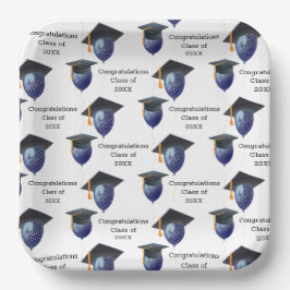 Abschluss Mortarboard und Balloons Pappteller
