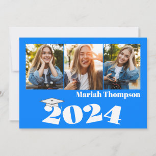Abschluss Multi-Foto Blue-Klasse 2023 QR-Code Einladung