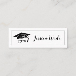 Abschluss Name Card Class of 2019 Cap Mini Visitenkarte