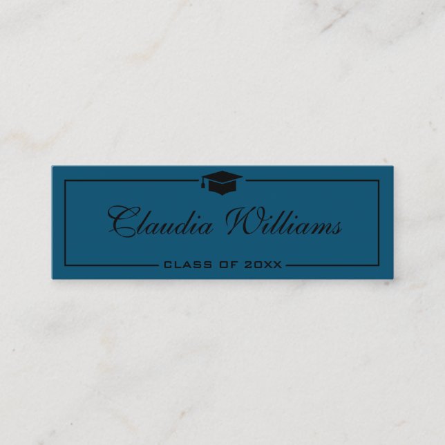 Abschluss Name Card . Elegante klassische Einsteck Telefonnummerkarte (Vorderseite)