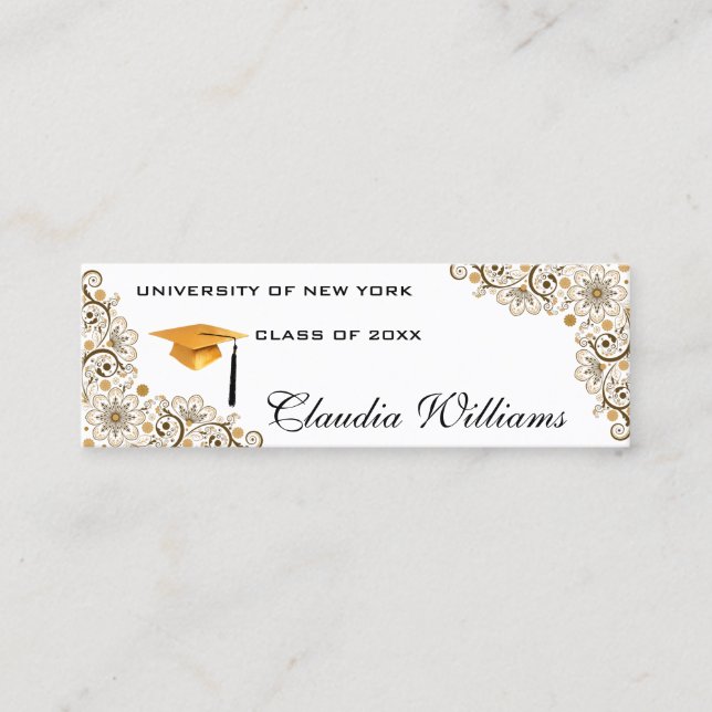 Abschluss Name Card - Elegante klassische Einsteck Telefonnummerkarte (Vorderseite)