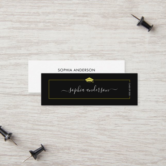 Abschluss Name Card - Elegante klassische Einsteck Telefonnummerkarte (Vorderseite/Rückseite Beispiel)