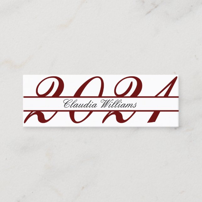 Abschluss Name Card . Elegante klassische Einsteck Telefonnummerkarte (Vorderseite)