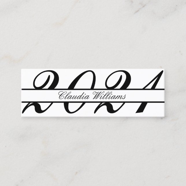 Abschluss Name Card . Elegante klassische Einsteck Telefonnummerkarte (Vorderseite)