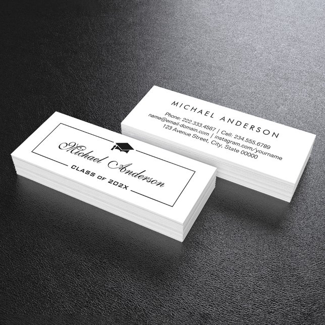 Abschluss Name Card - Elegante klassische Einsteck Telefonnummerkarte (Von Creator hochgeladen)