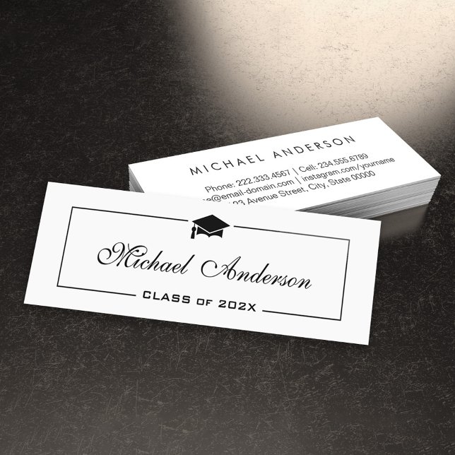 Abschluss Name Card - Elegante klassische Einsteck Telefonnummerkarte (Von Creator hochgeladen)