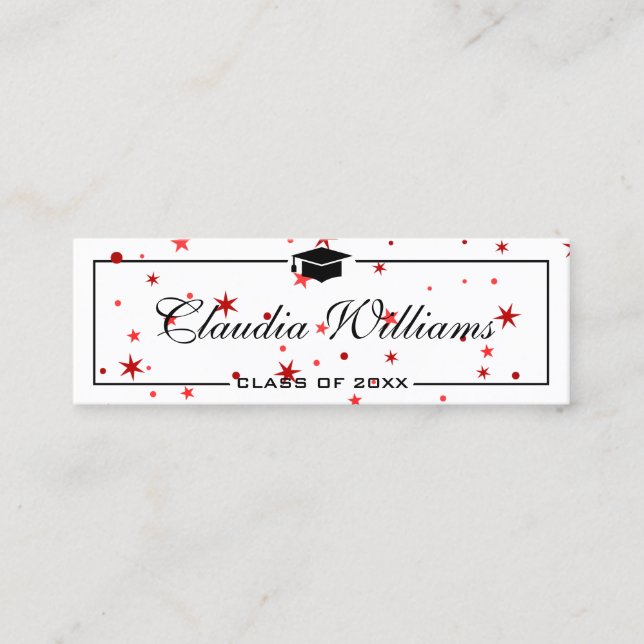Abschluss Name Card . Elegante klassische Einsteck Telefonnummerkarte (Vorderseite)