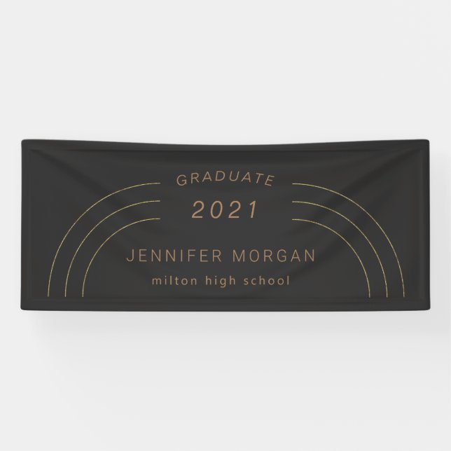 Abschluss Name Card für moderne Eleganz Banner (Horizontal)